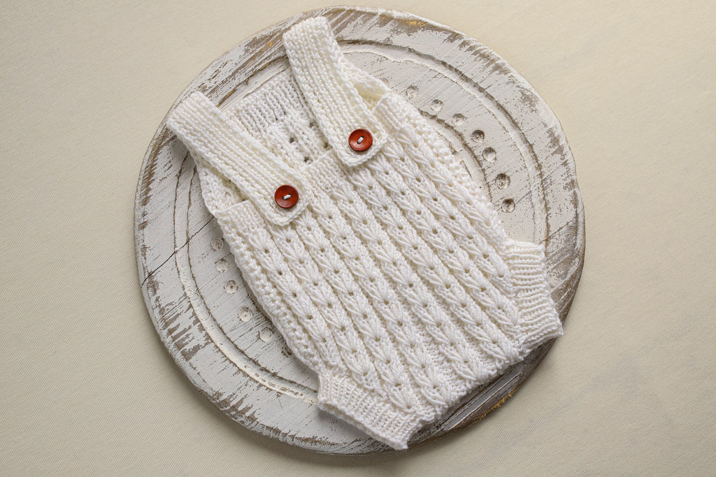 Knitted jumpsuit and headband, newborn photo shoot prop set, newborn girl photo shoot clothes, maternity gift.