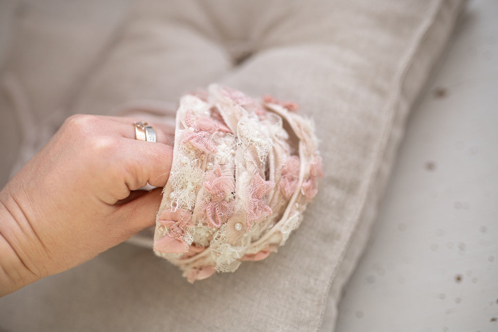 Newborn Baby Props: Bow Headband, Soft Lace Tie, Newborn Photo Props, Delicate Floral Headband, Baby Shower Favor, Newborn Props