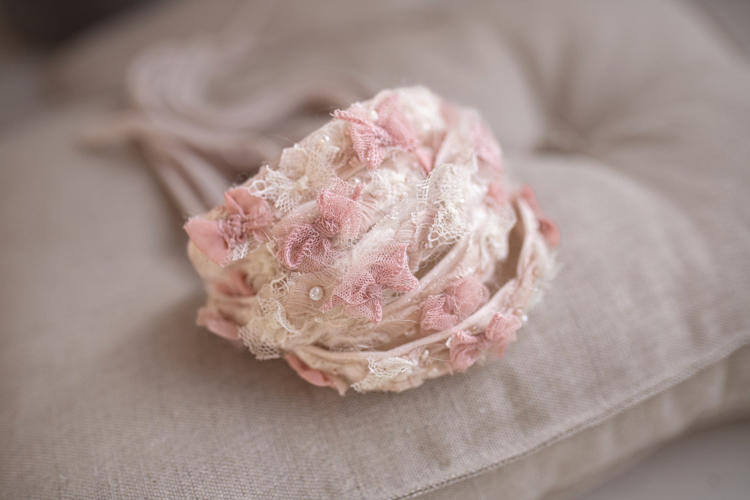 Newborn Baby Props: Bow Headband, Soft Lace Tie, Newborn Photo Props, Delicate Floral Headband, Baby Shower Favor, Newborn Props. (Copy)