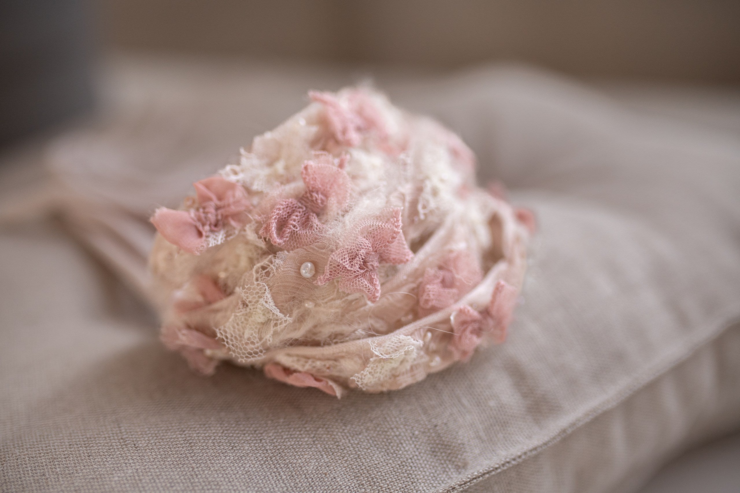 Newborn Baby Props: Bow Headband, Soft Lace Tie, Newborn Photo Props, Delicate Floral Headband, Baby Shower Favor, Newborn Props. (Copy)