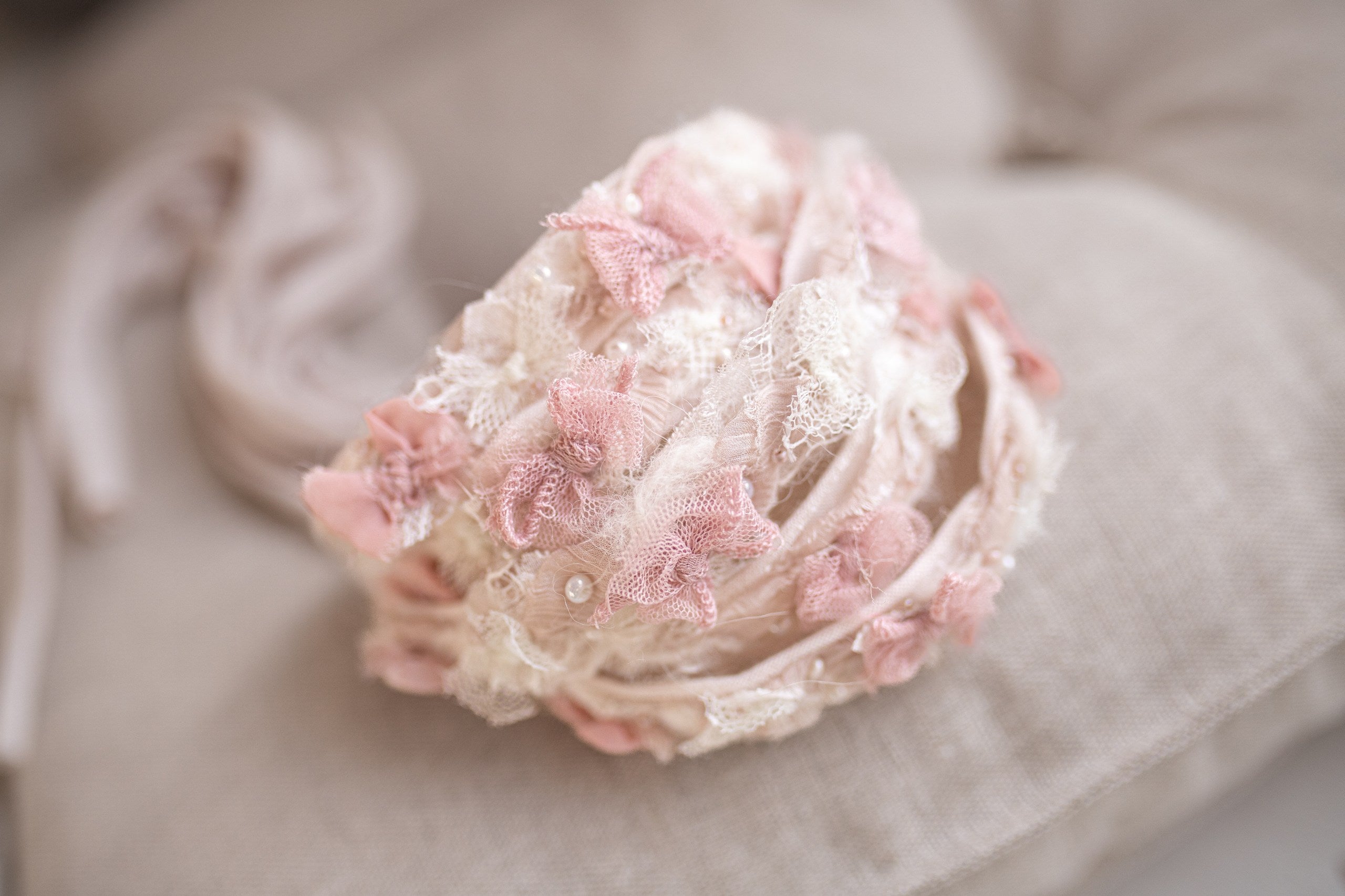 Newborn Baby Props: Bow Headband, Soft Lace Tie, Newborn Photo Props, Delicate Floral Headband, Baby Shower Favor, Newborn Props