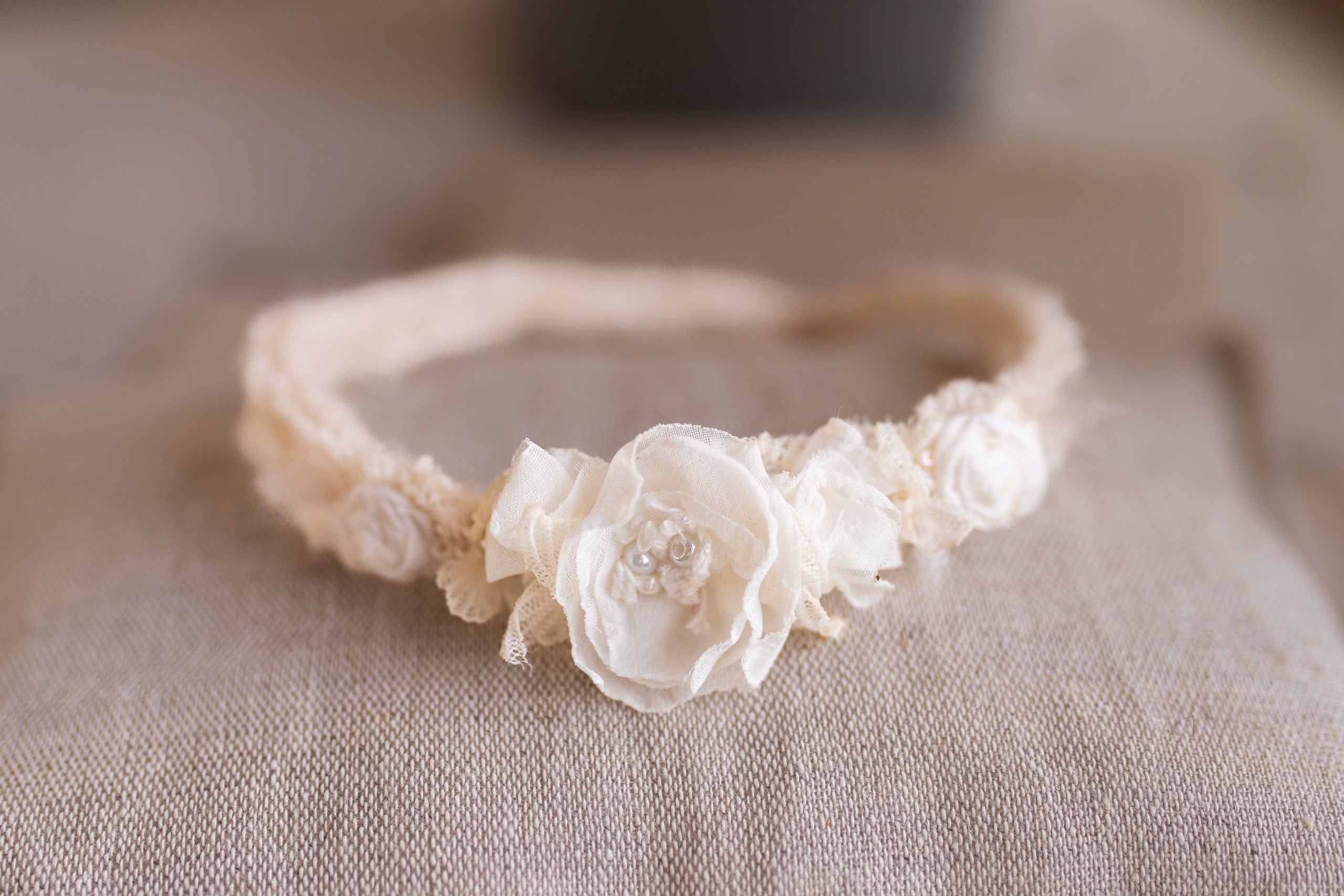 Newborn Baby Props: Bow Headband, Soft Lace Tie, Newborn Photo Props, Delicate Floral Headband, Baby Shower Favor, Newborn Props.