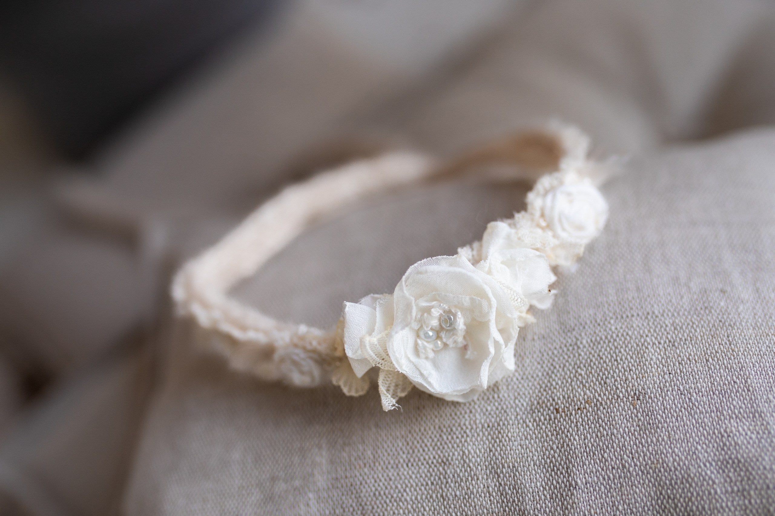 Newborn Baby Props: Bow Headband, Soft Lace Tie, Newborn Photo Props, Delicate Floral Headband, Baby Shower Favor, Newborn Props.