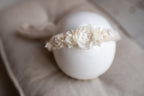 Newborn Baby Props: Bow Headband, Soft Lace Tie, Newborn Photo Props, Delicate Floral Headband, Baby Shower Favor, Newborn Props.