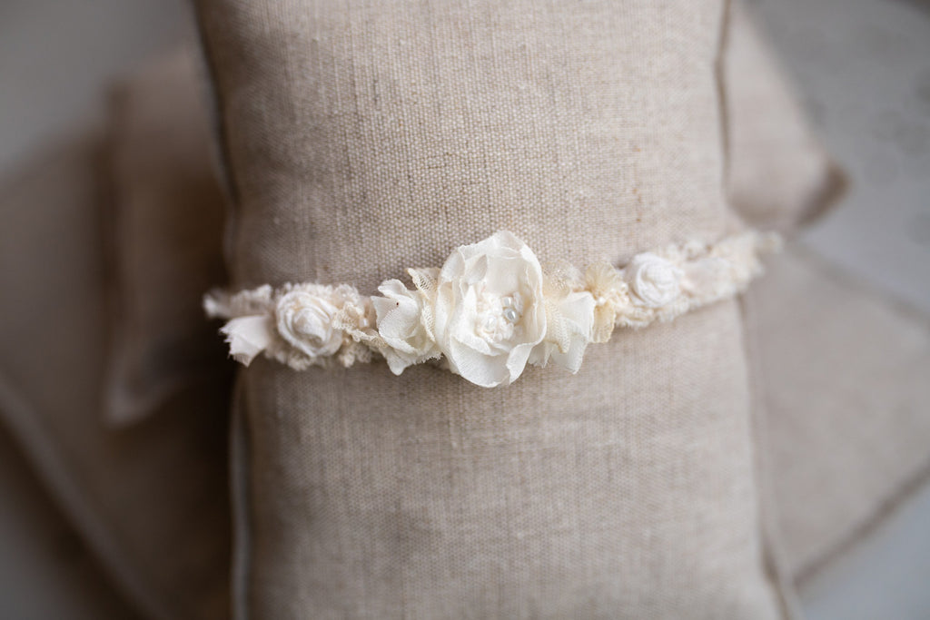 Newborn Baby Props: Bow Headband, Soft Lace Tie, Newborn Photo Props, Delicate Floral Headband, Baby Shower Favor, Newborn Props.