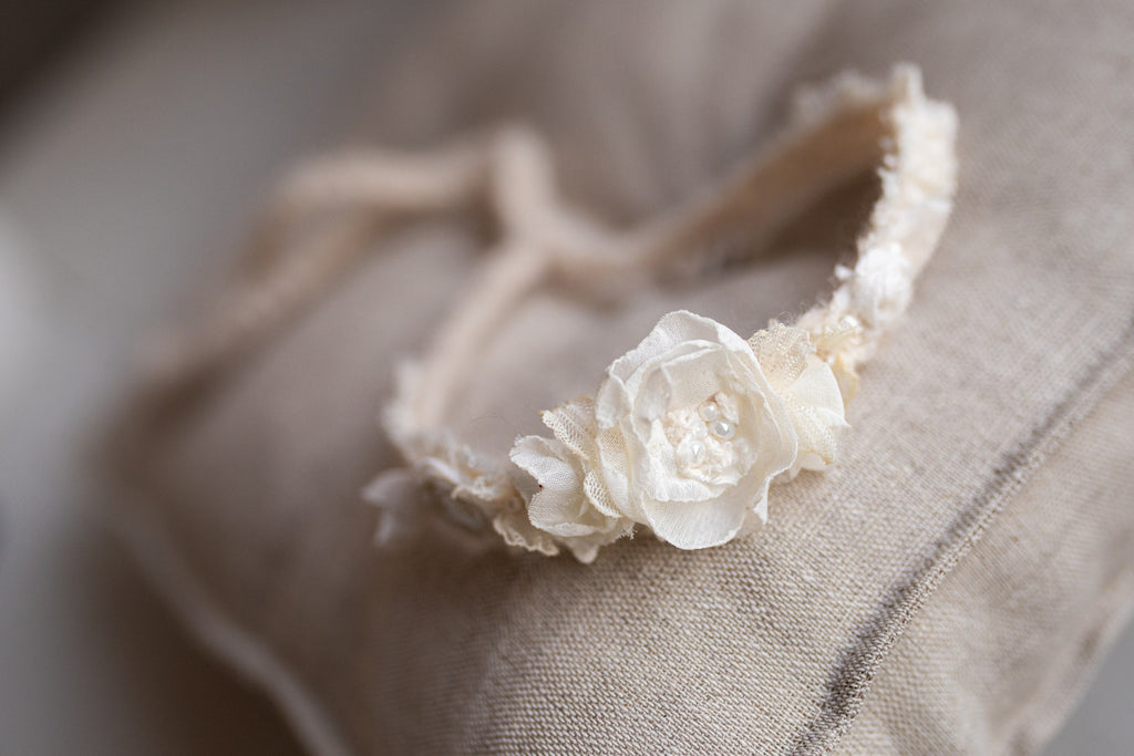 Newborn Baby Props: Bow Headband, Soft Lace Tie, Newborn Photo Props, Delicate Floral Headband, Baby Shower Favor, Newborn Props.