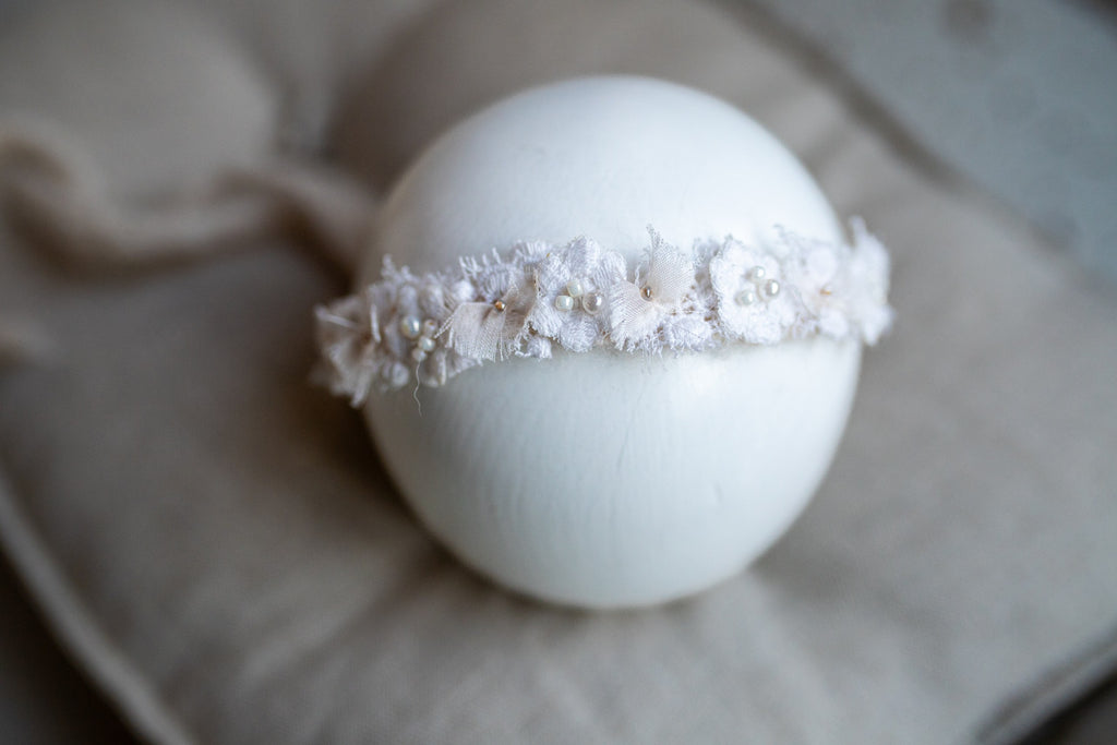 Newborn Baby Props: Bow Headband, Soft Lace Tie, Newborn Photo Props, Delicate Floral Headband, Baby Shower Favor, Newborn Props.