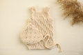 Knitted jumpsuit and bonnet, newborn photo shoot props set, newborn girl photo shoot outfit, maternity gift, newborn props