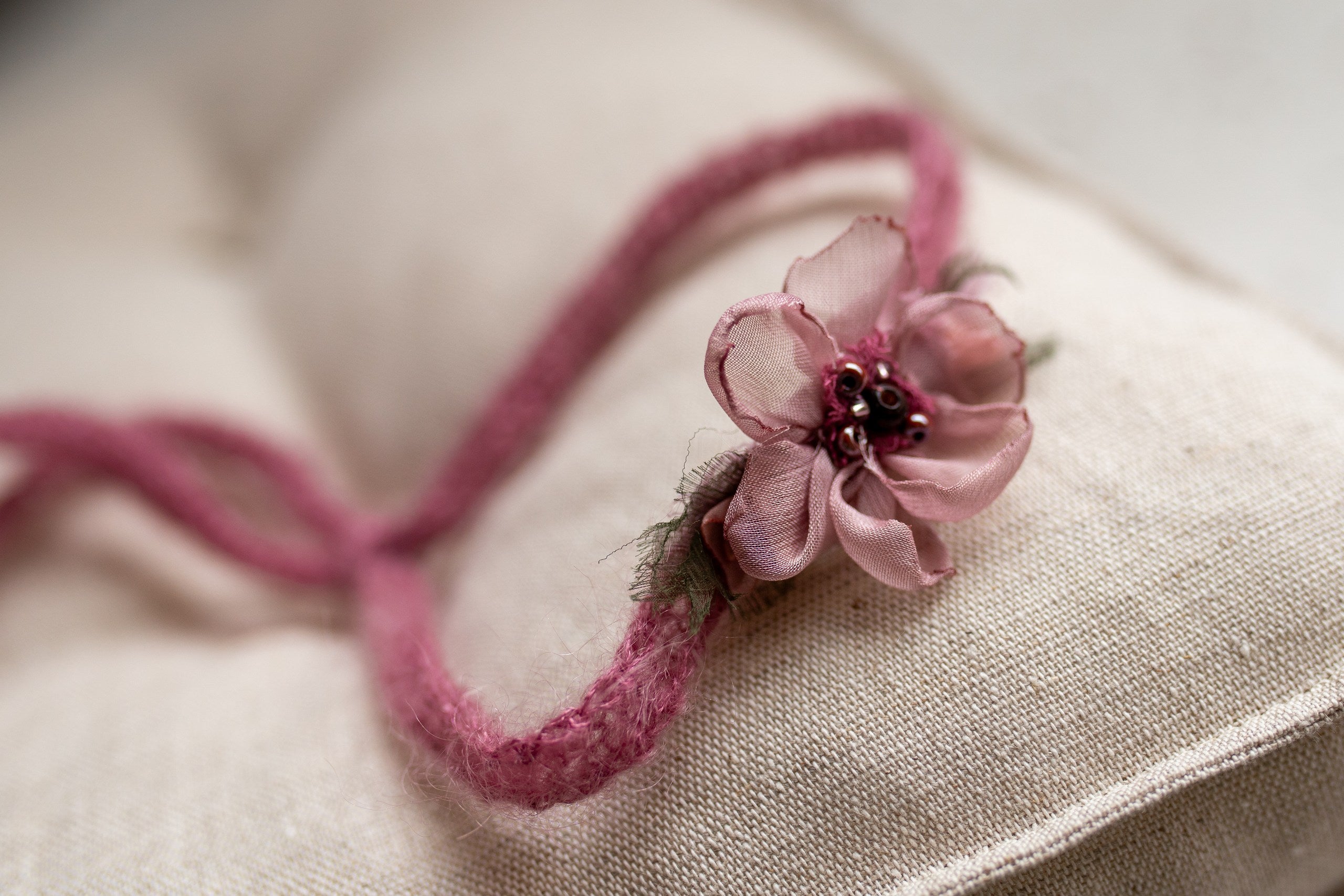 Newborn baby girl lace headband, dainty baby headband, newborn flower accessory, newborn photo shoot props, delicate pink flower headband for baby
