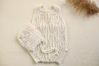 Knitted set for girls, knitted jumpsuit and bonnet, outfit for a photo shoot, knitted set for girls, knitted hat with a braid, hat for a newborn with a braid
