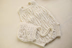 Knitted set for girls, knitted jumpsuit and bonnet, outfit for a photo shoot, knitted set for girls, knitted hat with a braid, hat for a newborn with a braid