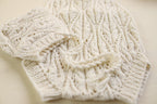Knitted set for girls, knitted jumpsuit and bonnet, outfit for a photo shoot, knitted set for girls, knitted hat with a braid, hat for a newborn with a braid