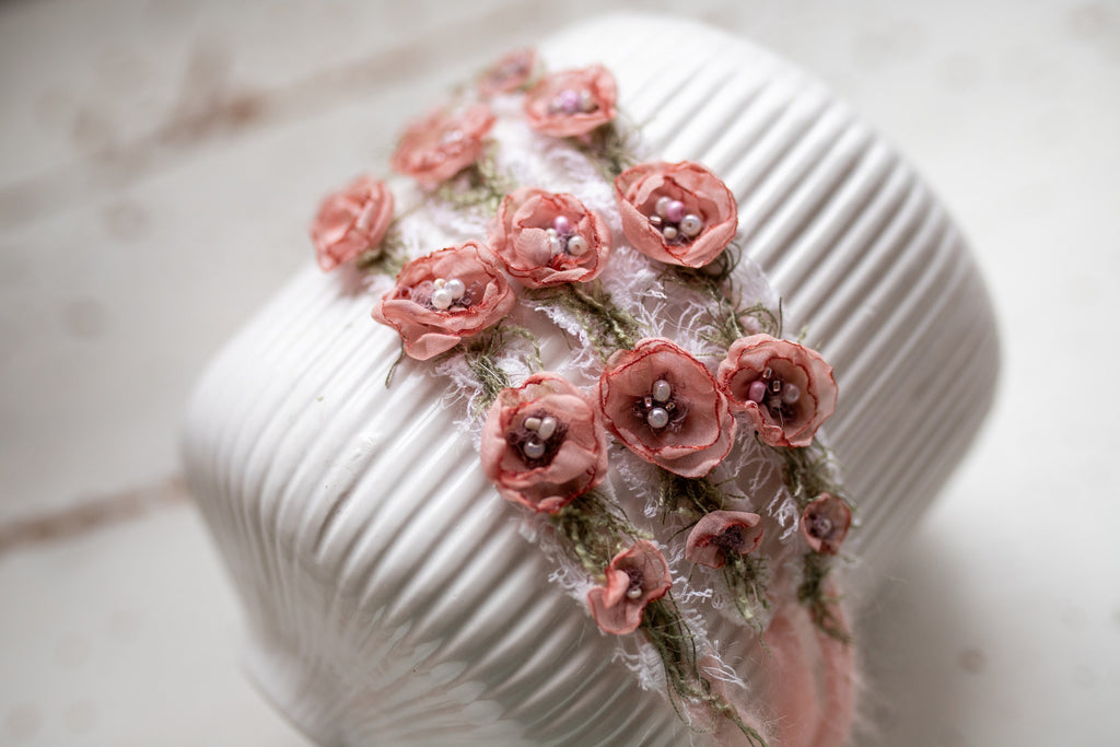 Newborn Boho Headband, Newborn Baby Girl Lace Headband, Baby Girl Decorative Headband, Newborn Flower Accessory, Newborn Photo Shoot Props