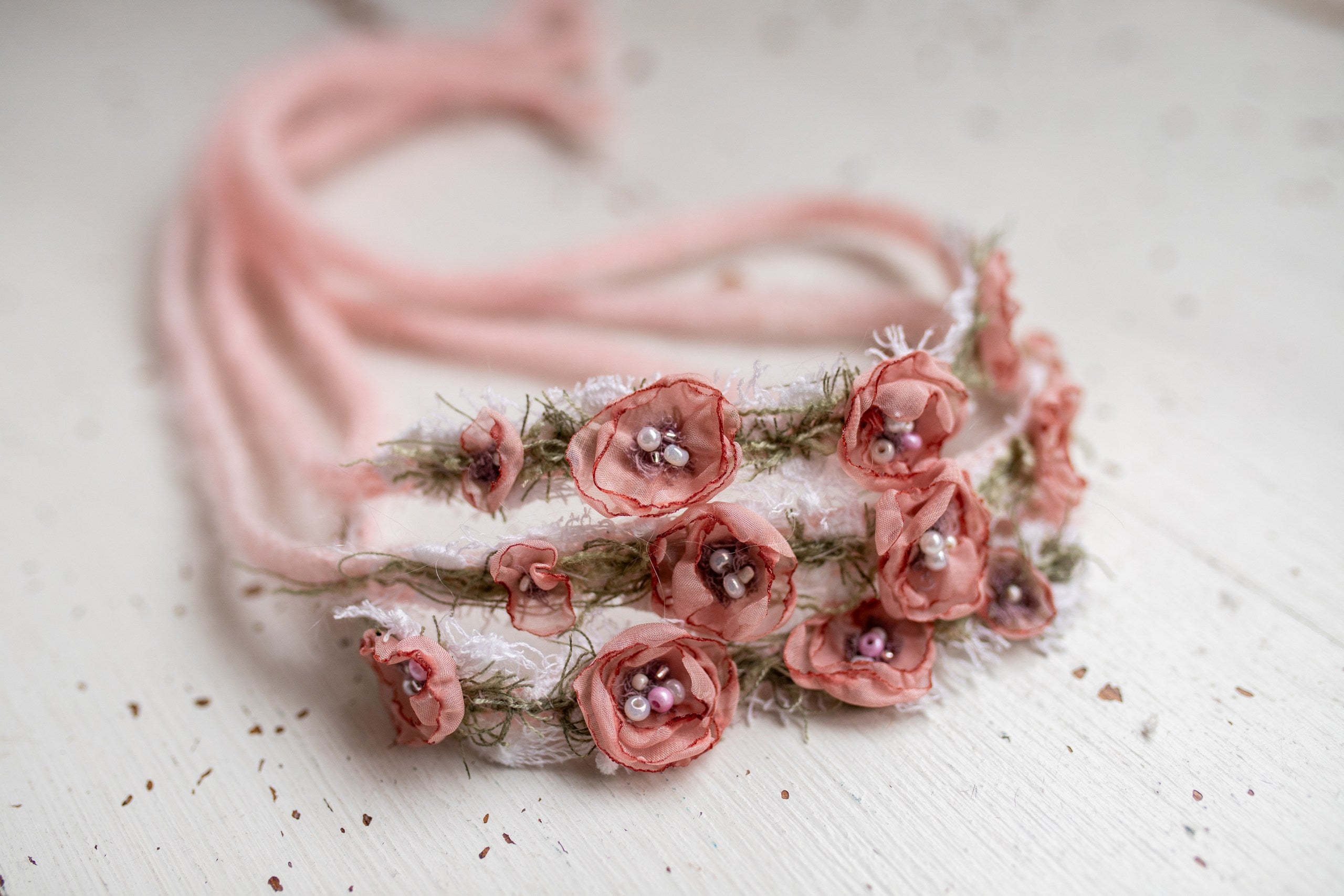 Newborn Boho Headband, Newborn Baby Girl Lace Headband, Baby Girl Decorative Headband, Newborn Flower Accessory, Newborn Photo Shoot Props