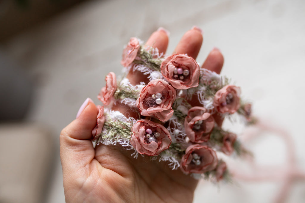 Newborn Boho Headband, Newborn Baby Girl Lace Headband, Baby Girl Decorative Headband, Newborn Flower Accessory, Newborn Photo Shoot Props