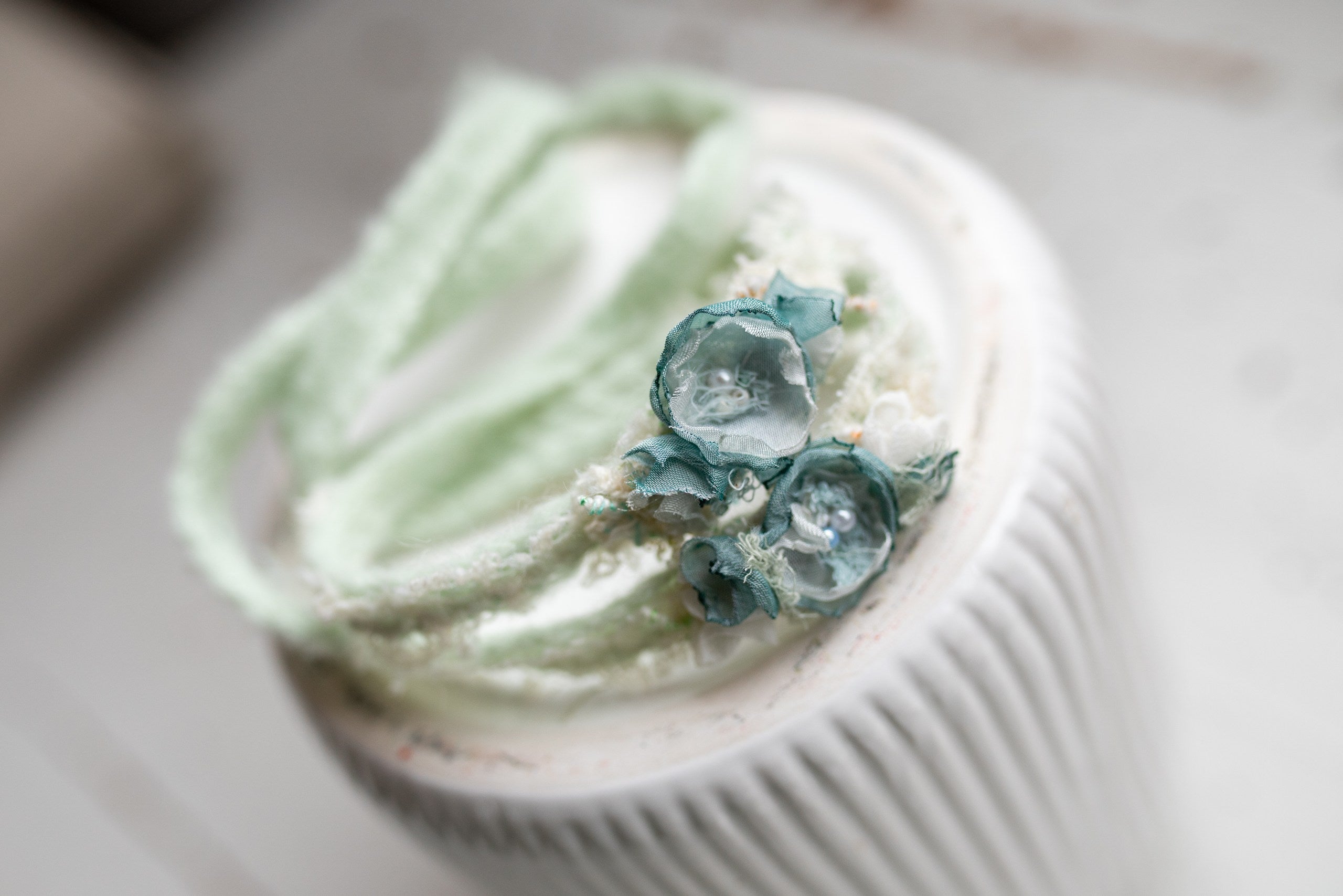 Newborn Boho Headband, Newborn Baby Girl Lace Headband, Ivory Floral Headband, Newborn Flower Accessory, Newborn Photo Prop, Flower Headband