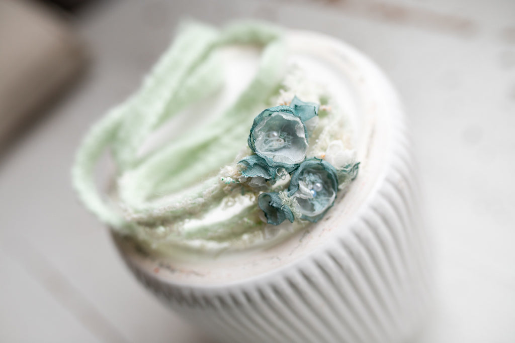 Newborn Boho Headband, Newborn Baby Girl Lace Headband, Ivory Floral Headband, Newborn Flower Accessory, Newborn Photo Prop, Flower Headband