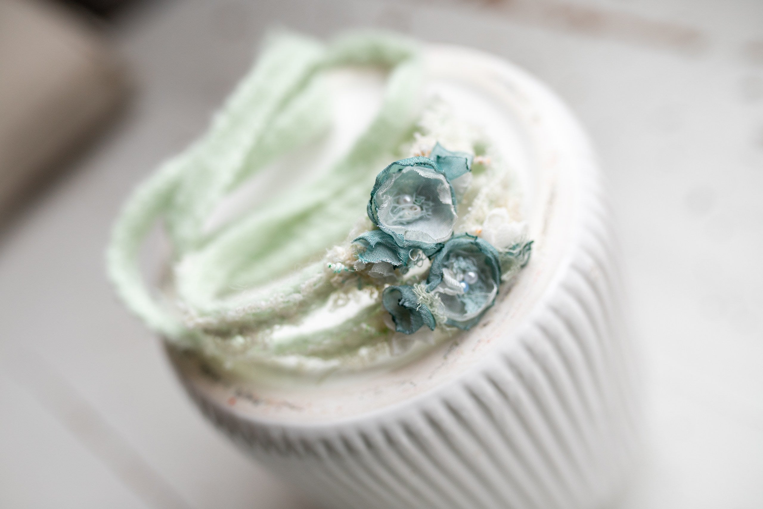 Newborn Boho Headband, Newborn Baby Girl Lace Headband, Ivory Floral Headband, Newborn Flower Accessory, Newborn Photo Prop, Flower Headband