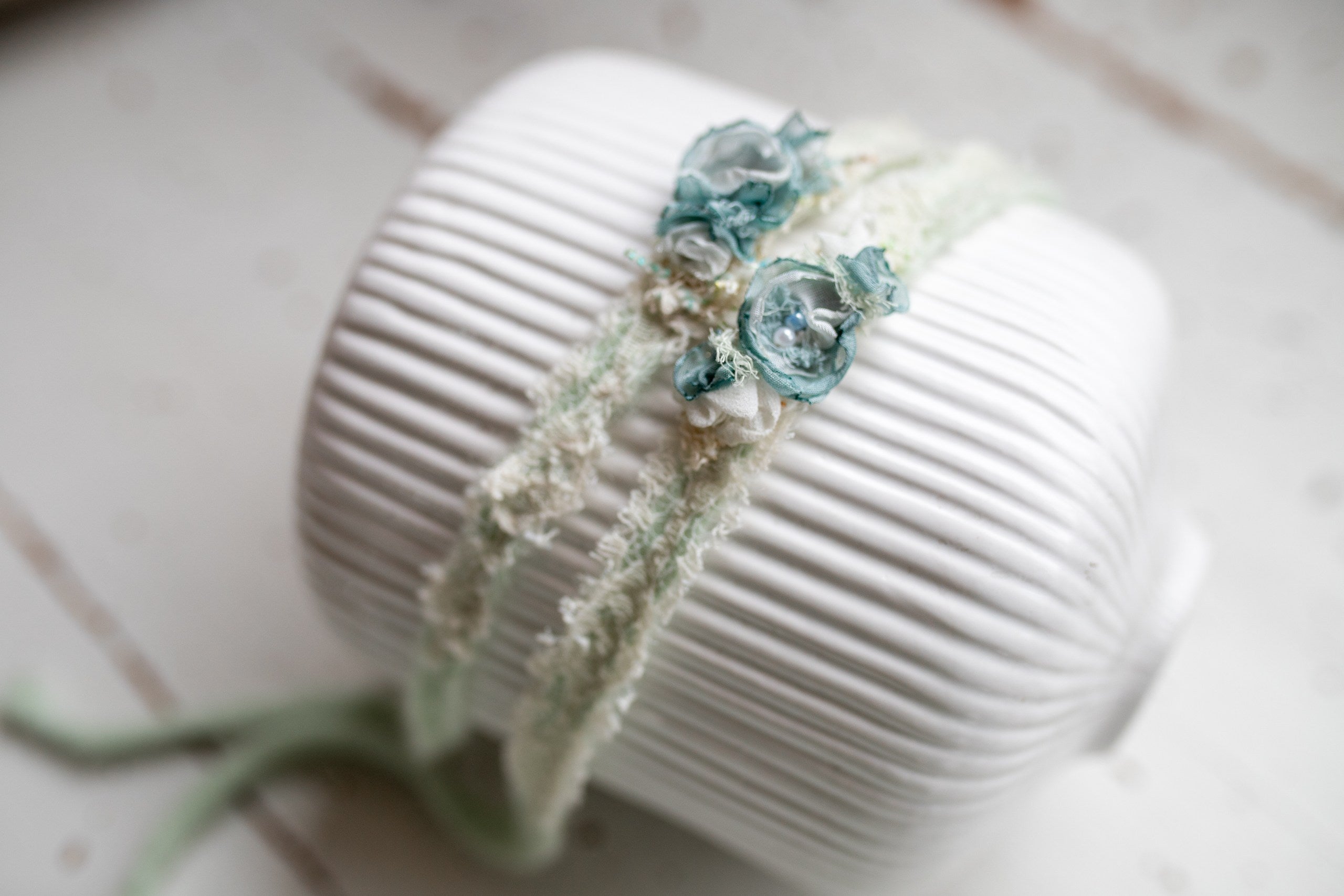 Newborn Boho Headband, Newborn Baby Girl Lace Headband, Ivory Floral Headband, Newborn Flower Accessory, Newborn Photo Prop, Flower Headband