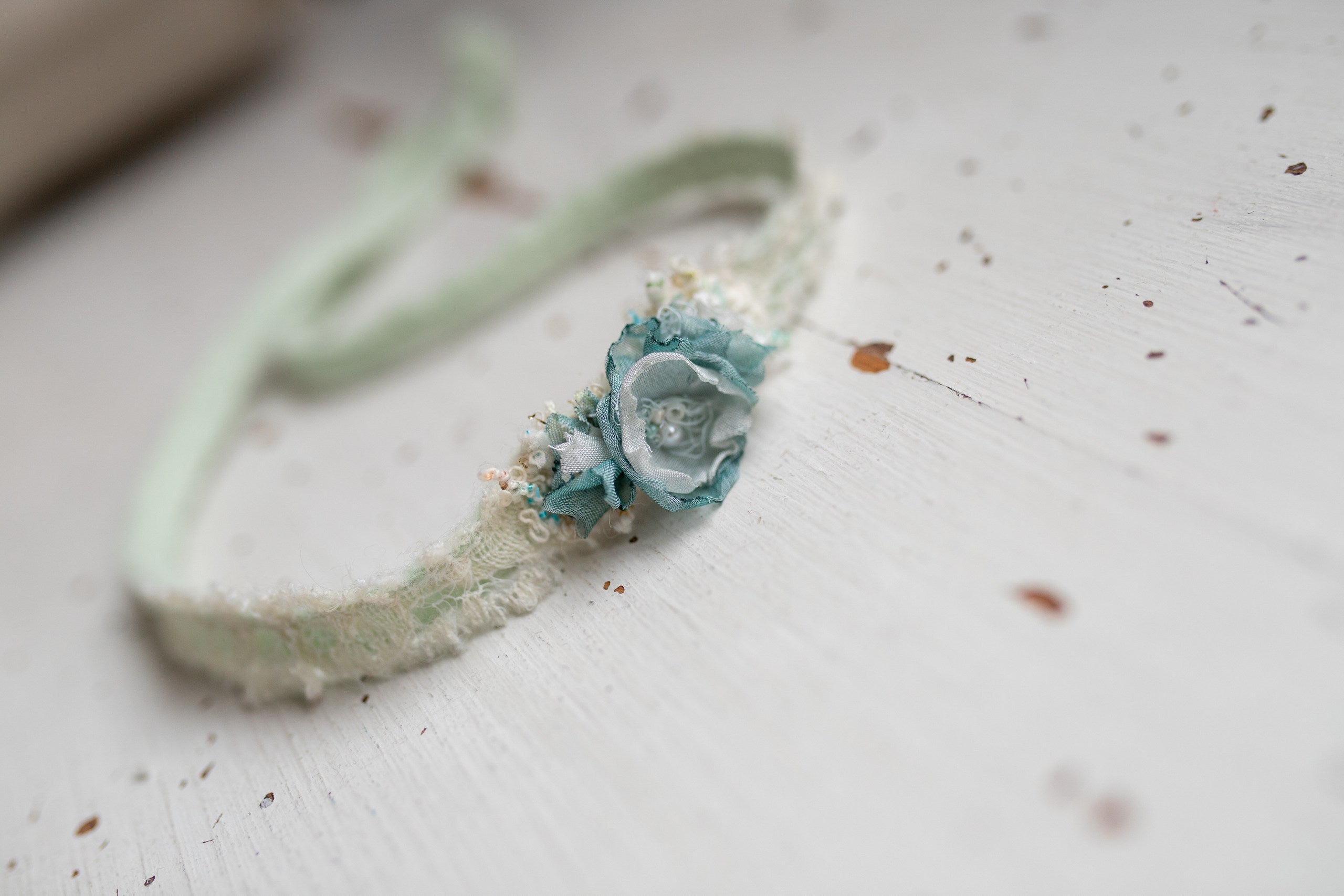 Newborn Boho Headband, Newborn Baby Girl Lace Headband, Ivory Floral Headband, Newborn Flower Accessory, Newborn Photo Prop, Flower Headband