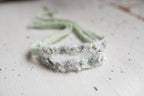 Newborn baby girl lace headband, newborn boho headband, ivory baby girl floral headband, newborn flower accessory, newborn photo props, flower headband