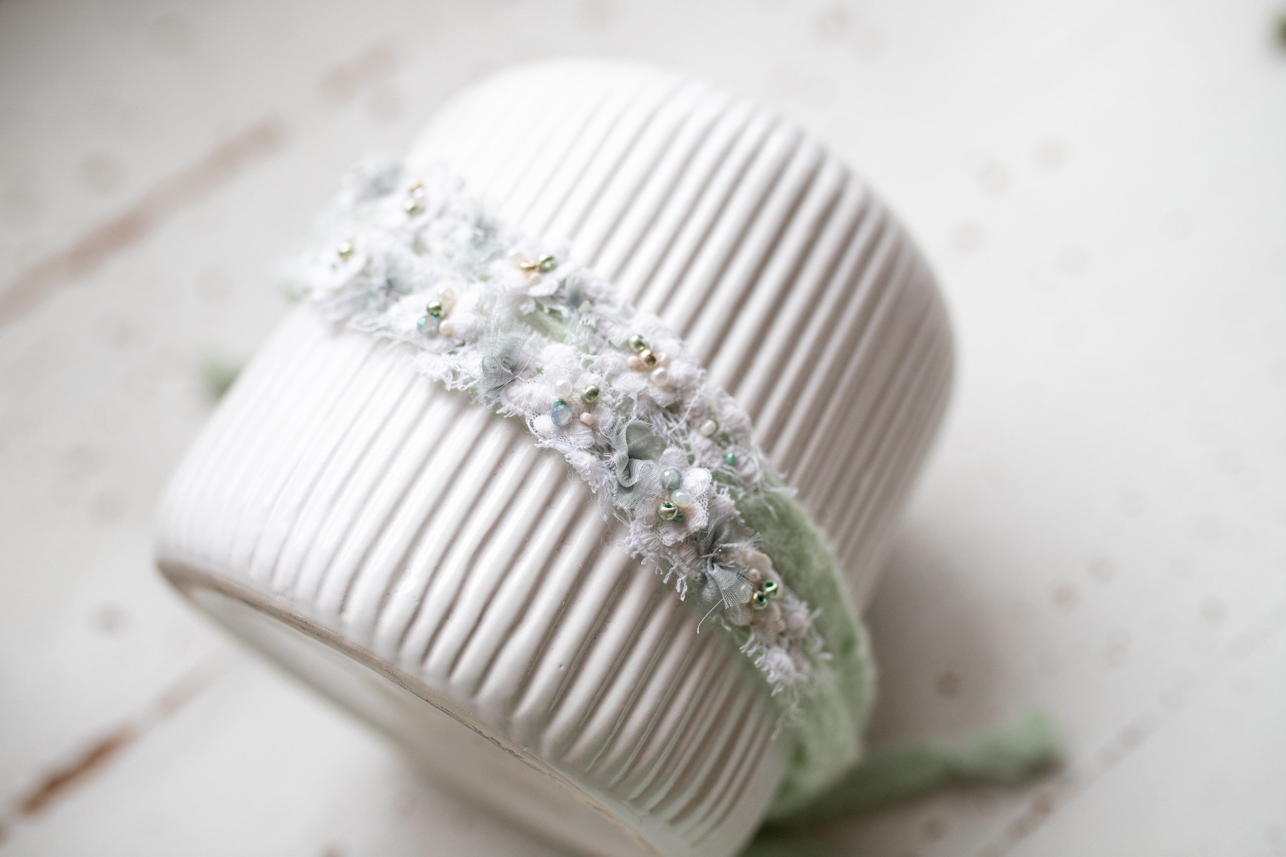 Newborn baby girl lace headband, newborn boho headband, ivory baby girl floral headband, newborn flower accessory, newborn photo props, flower headband