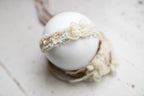Newborn Photo Shoot Headband, Neutral Lace Headband, Baby Girl Photo Shoot Props, Soft Newborn Headband, Newborn Photo Shoot Accessory