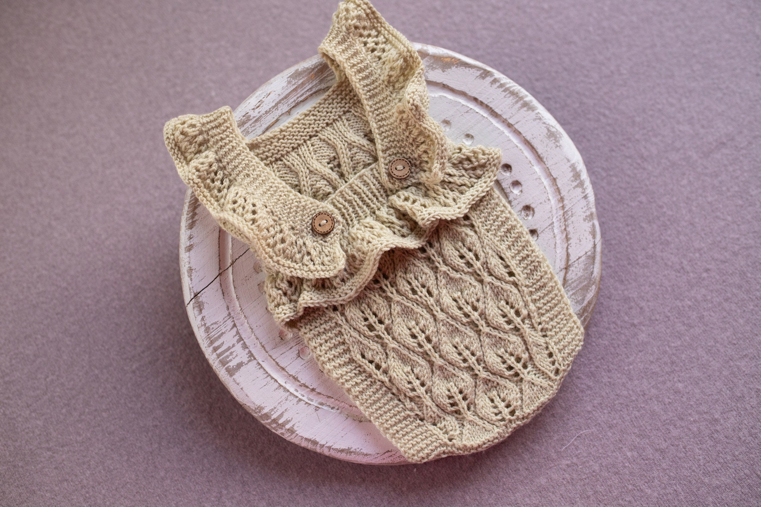 Knitted jumpsuit and bonnet, newborn photo shoot props set, newborn girl photo shoot outfit, maternity gift, newborn props