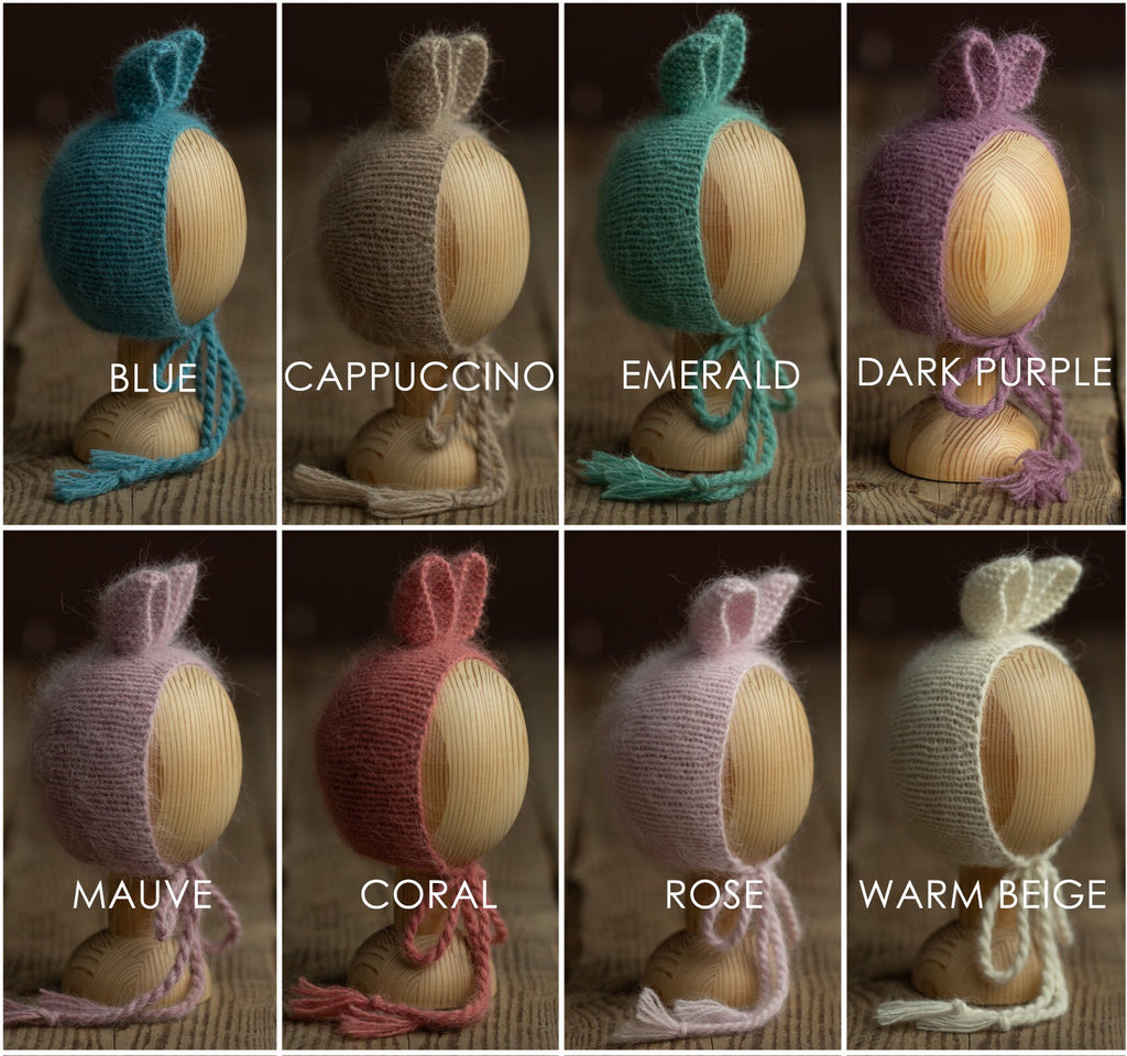 Newborn Knit Bunny Outfit with Toy, Newborn Bunny Hat, Newborn Photography Props Set,Newborn Bunny Outfit,Newborn Photo Props,Knitted Outfit