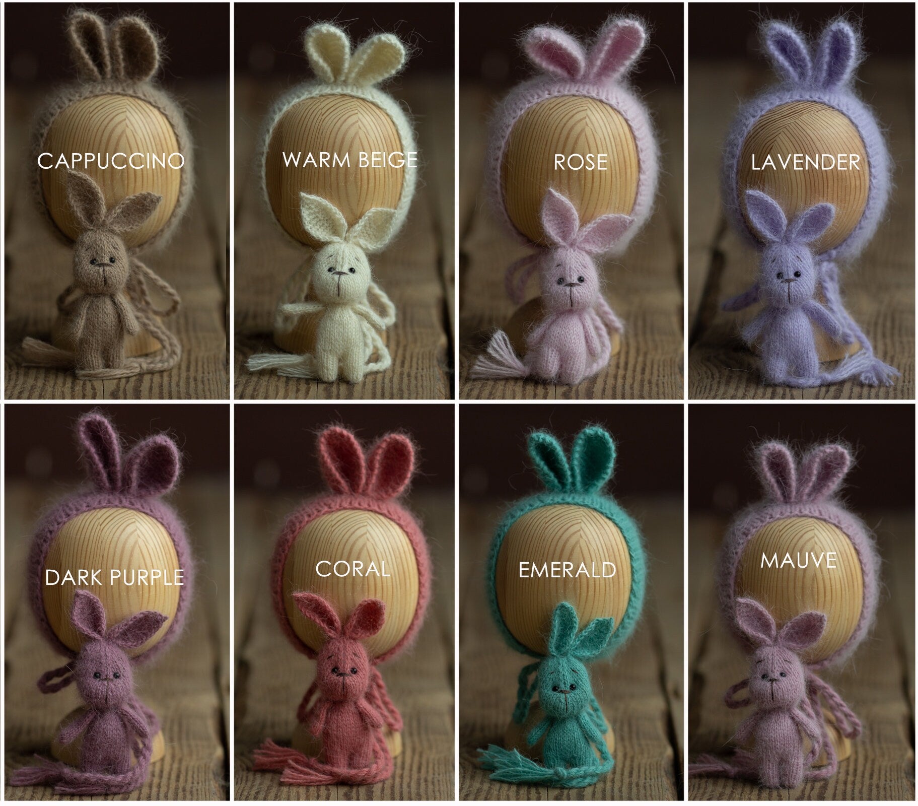 Newborn Knit Bunny Outfit with Toy, Newborn Bunny Hat, Newborn Photography Props Set,Newborn Bunny Outfit,Newborn Photo Props,Knitted Outfit