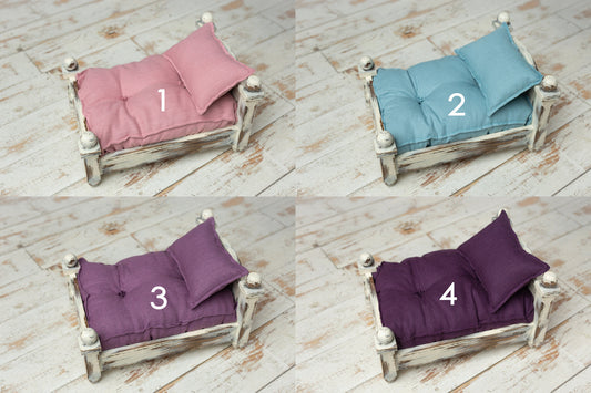 Newborn linen Posing Bed and Pillow, Newborn Floor Poser Pillow, Newborn Bedding Prop, Newborn Photography Props Bed, Newborn Posing Pillow