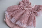 Pink romper for newborn girl elegant lace trim,Newborn Girl Outfit,Newborn Photography Props,Newborn Photo Props,