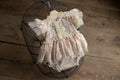 Beige romper newborn girl elegant lace trim,Newborn Girl Outfit,Newborn Photography Prop,Newborn Photo Prop,Newborn baby gift,Pregnancy gift