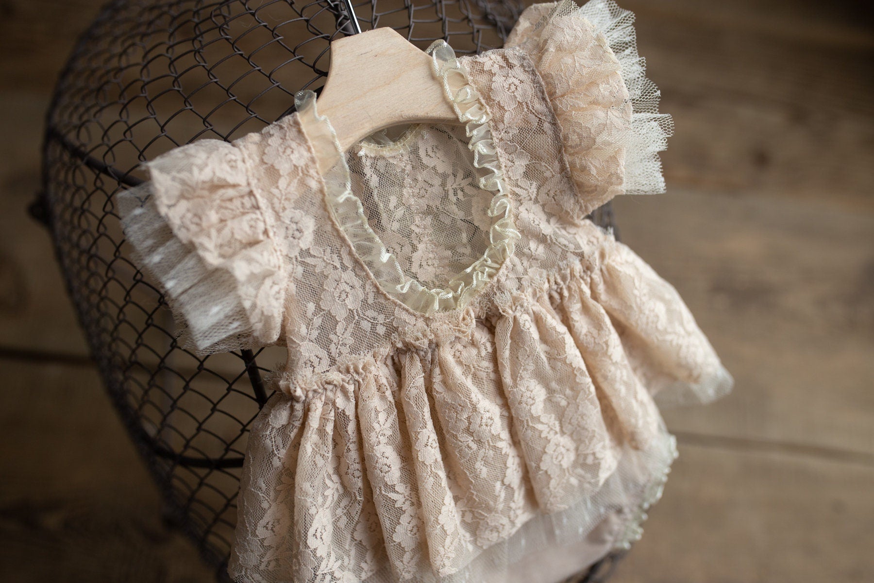 Beige romper newborn girl elegant lace trim,Newborn Girl Outfit,Newborn Photography Prop,Newborn Photo Prop,Newborn baby gift,Pregnancy gift
