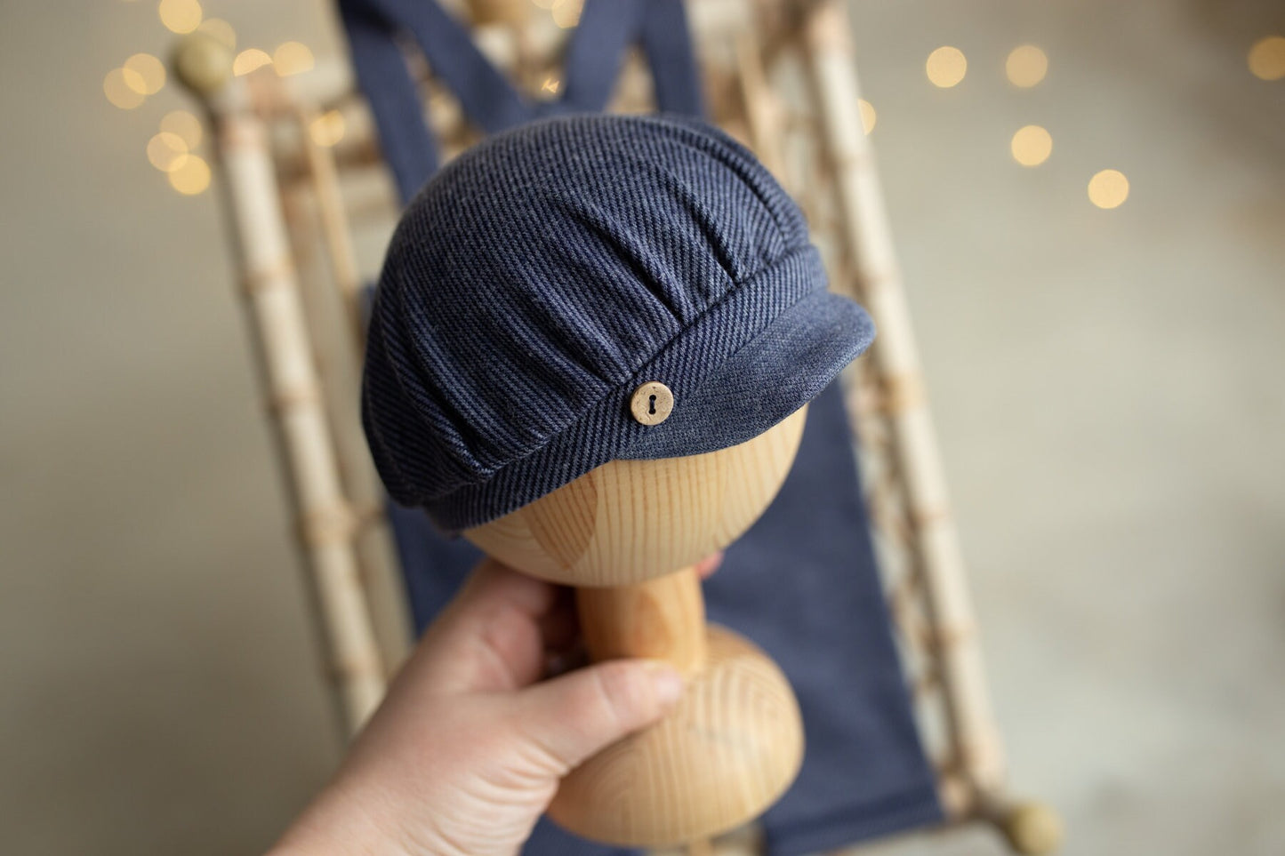 Newborn boy Romper with suspenders and stylish hat,Newborn Photography props,Newborn Photo Props,Newborn Outfit for Boy,newborn prop set