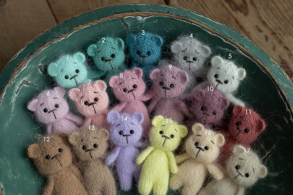 Newborn Knit Teddy Bear Outfit with Toy, Newborn Bear Hat, Newborn Photography Props Set, Newborn Teddy Bear Outfit, Newborn Photo Props