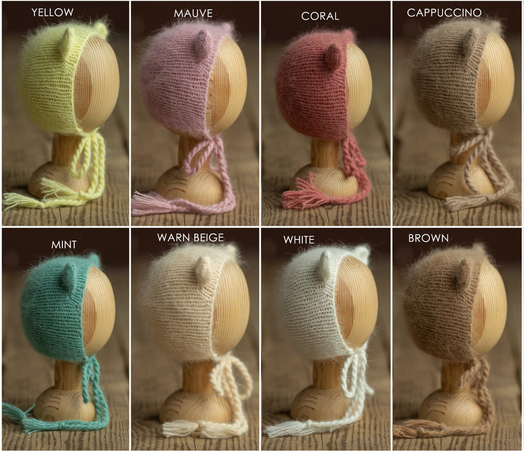 Newborn Knit Teddy Bear Outfit with Toy, Newborn Bear Hat, Newborn Photography Props Set, Newborn Teddy Bear Outfit, Newborn Photo Props