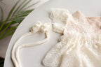 Cream Newborn girl romper  with elegant lace trim & headband,Newborn Outfit,Pregnancy gift,,Newborn Photography Props,Newborn Photo Props