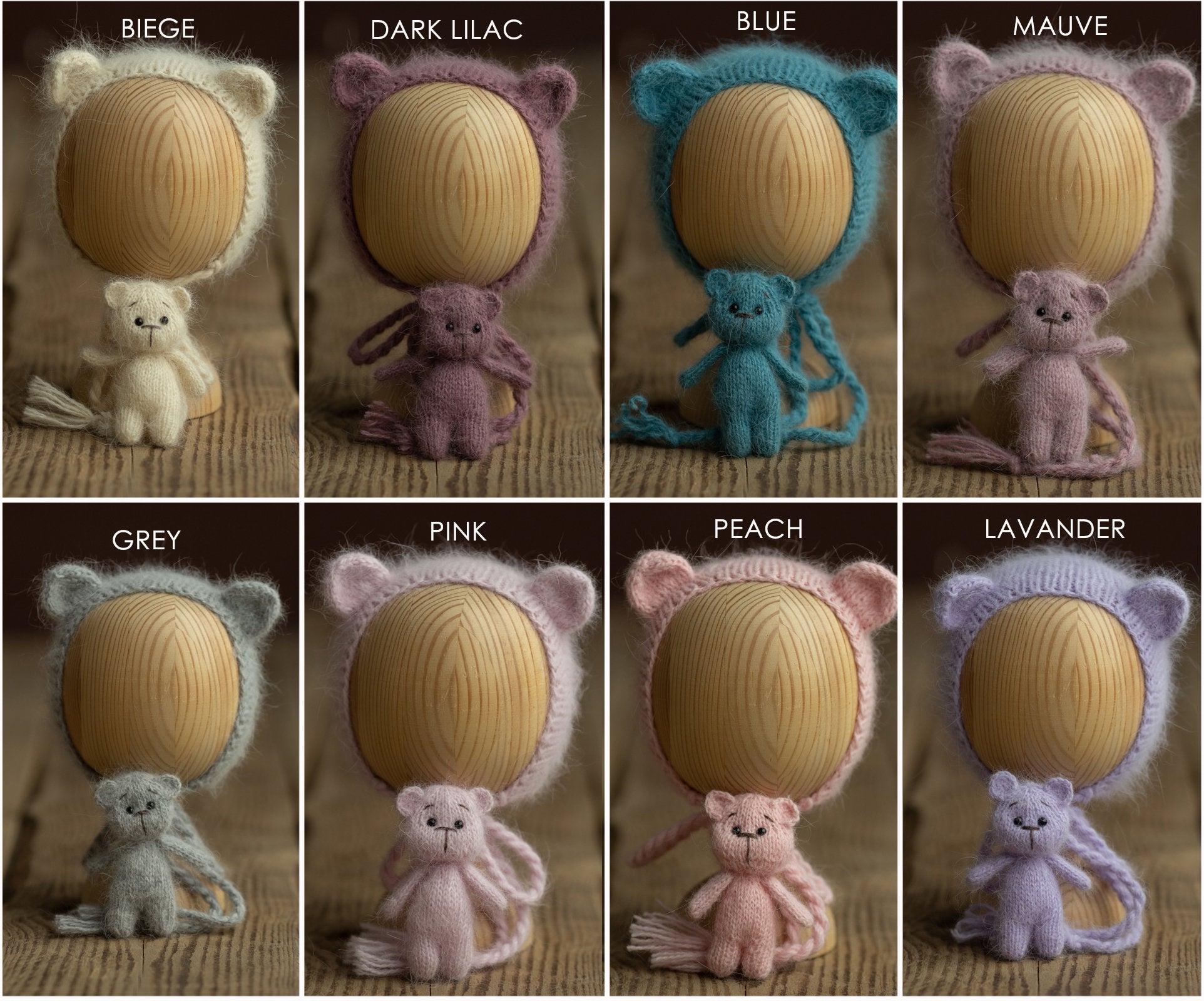 Newborn Knit Teddy Bear Outfit with Toy, Newborn Bear Hat, Newborn Photography Props Set, Newborn Teddy Bear Outfit, Newborn Photo Props