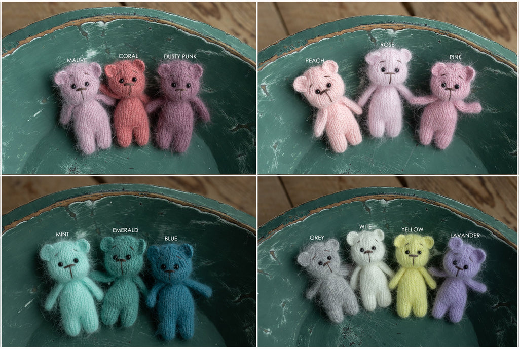 Newborn Knit Teddy Bear Outfit with Toy, Newborn Bear Hat, Newborn Photography Props Set, Newborn Teddy Bear Outfit, Newborn Photo Props