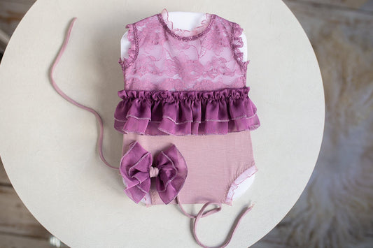 Newborn romper Newborn Baby Girl Elegant Lace Trim & Headband,Newborn Photography Props,Newborn Photo Props,Newborn baby gift,Pregnancy gift