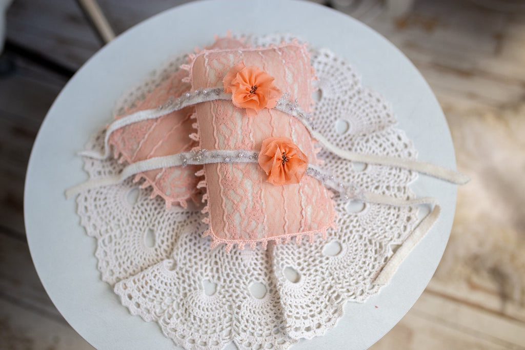 Newborn lace Pillow,Newborn Headband Girl,Newborn Photography Props,Newborn props for photography,Newborn posing pillow,Newborn props set