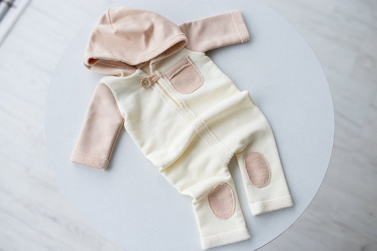 Newborn boy photo outfit,Newborn Outfit Photo Props,Romper with hood,Newborn Photography props,Newborn Photo Props,Newborn Outfit Boy, RTS!