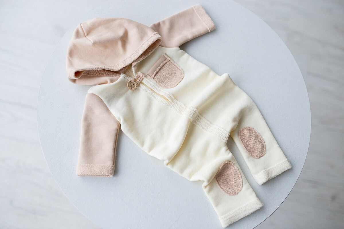 Newborn boy photo outfit,Newborn Outfit Photo Props,Romper with hood,Newborn Photography props,Newborn Photo Props,Newborn Outfit Boy, RTS!