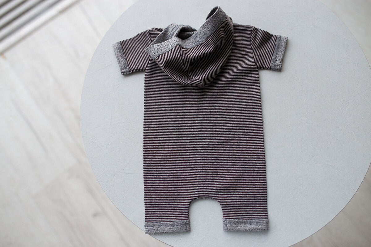 Newborn boy photo outfit,Newborn Outfit Photo Props,Romper with hood, Newborn Photography props,Newborn Photo Props,Newborn Outfit Boy, RTS!