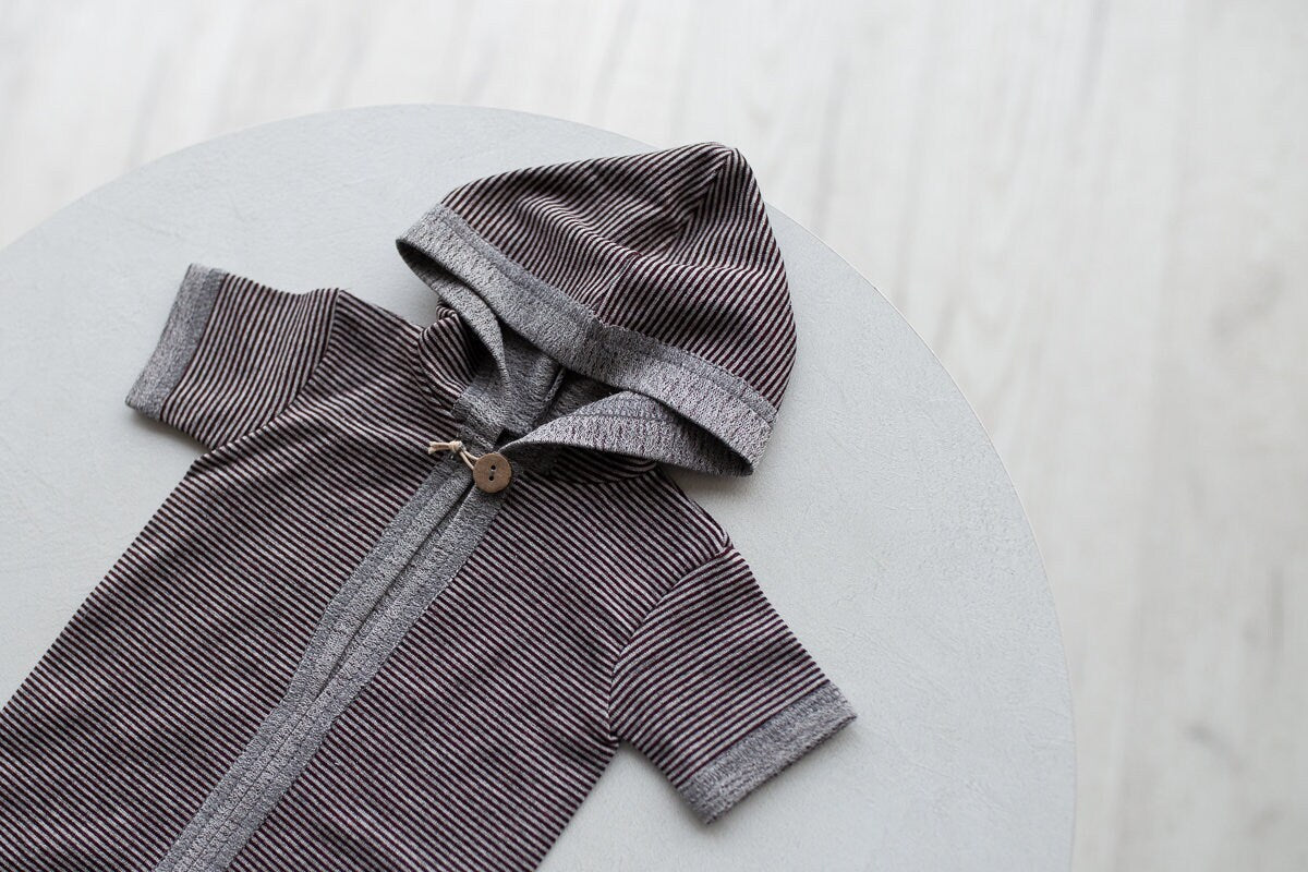 Newborn boy photo outfit,Newborn Outfit Photo Props,Romper with hood, Newborn Photography props,Newborn Photo Props,Newborn Outfit Boy, RTS!