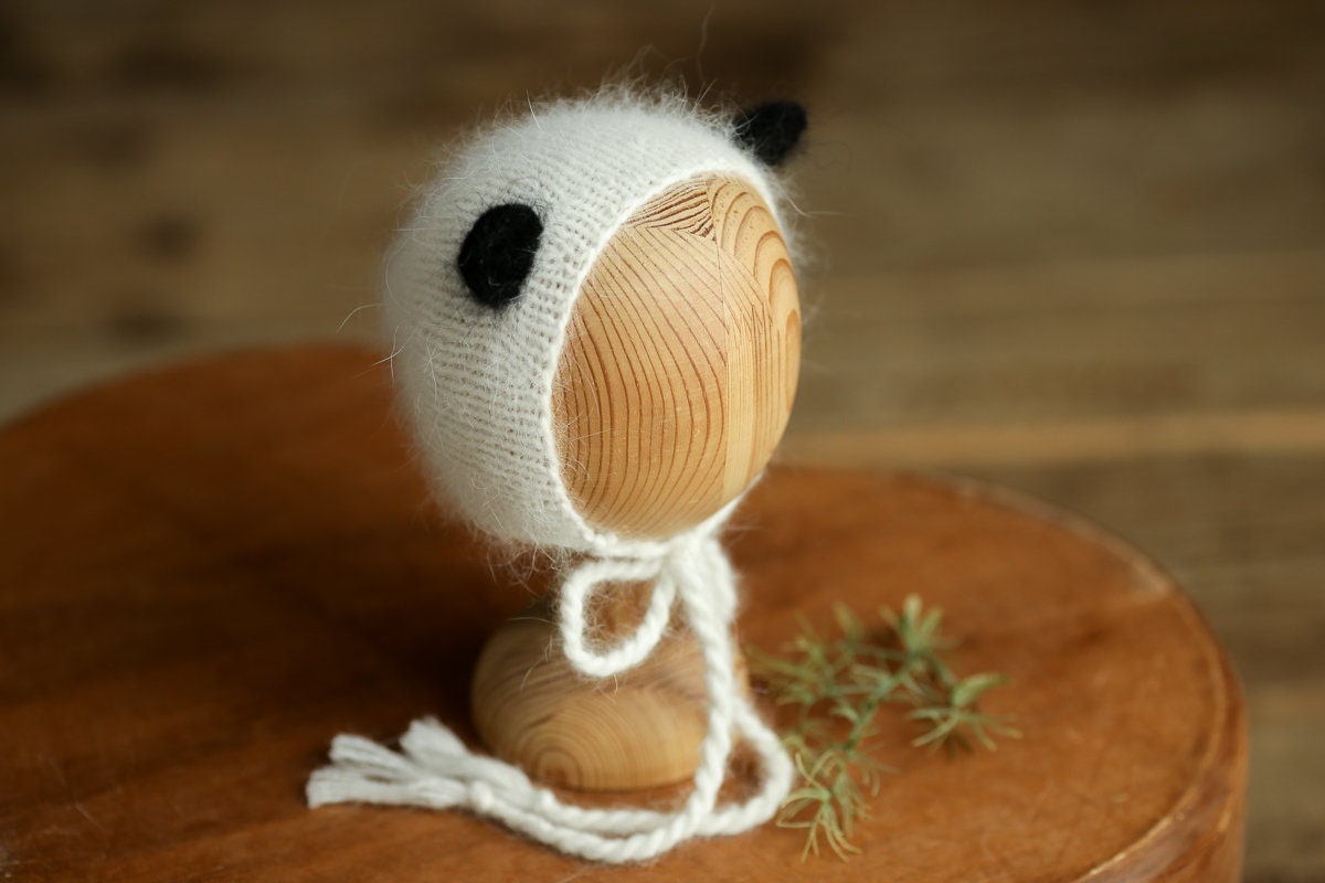 Newborn Knitted Panda Photography Props,Newborn Panda Hat,Newborn Knit Panda Toy,Baby Panda Crochet Toy,Newborn Photography Prop