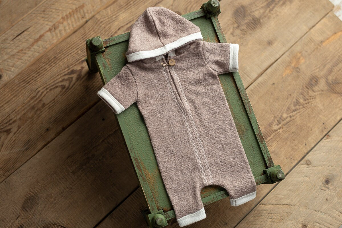 Newborn Outfit Photo Props,Newborn boy photo outfit,Romper with hood,Newborn Photography props,Newborn Photo Props,Newborn Outfit Boy, RTS!
