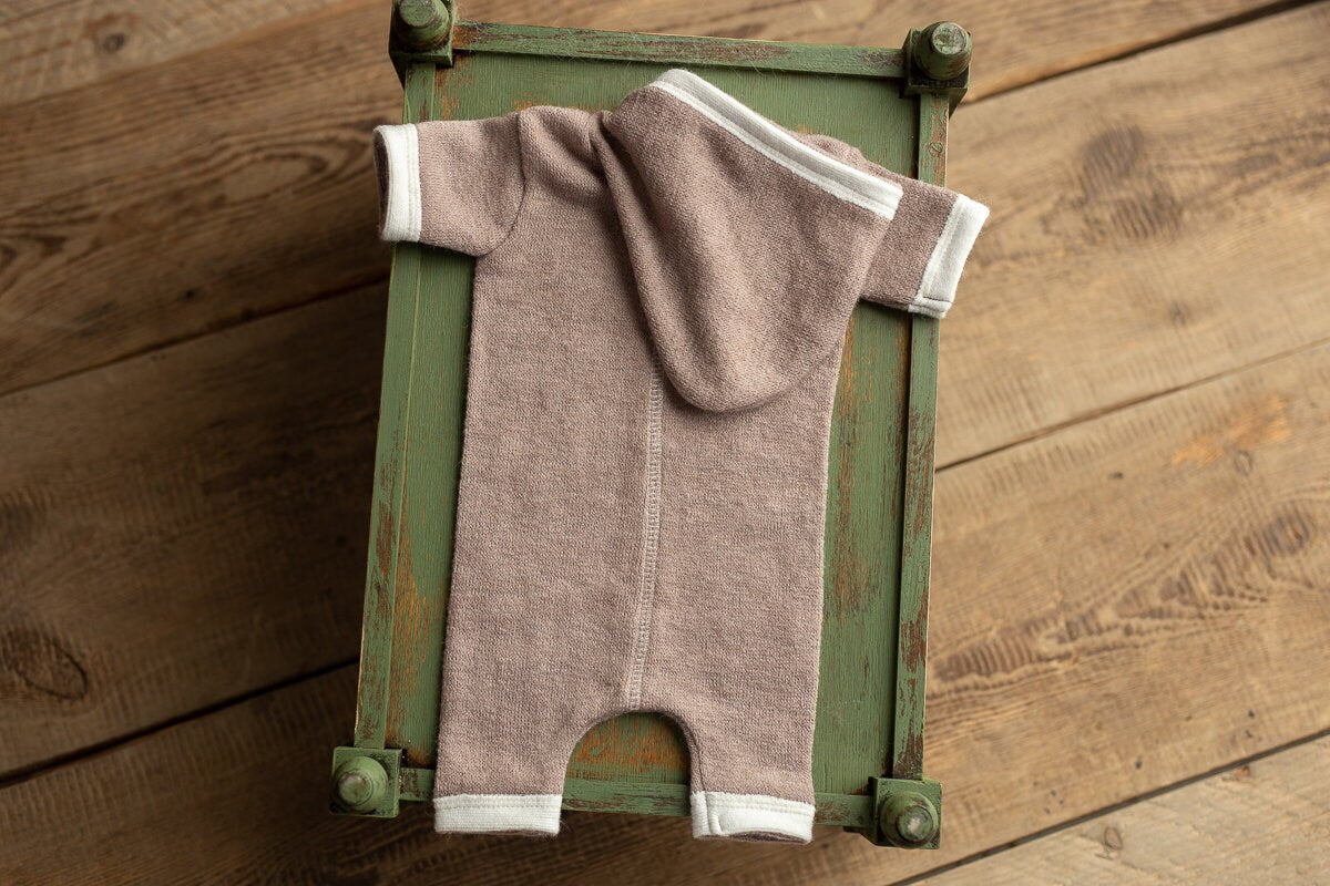 Newborn Outfit Photo Props,Newborn boy photo outfit,Romper with hood,Newborn Photography props,Newborn Photo Props,Newborn Outfit Boy, RTS!