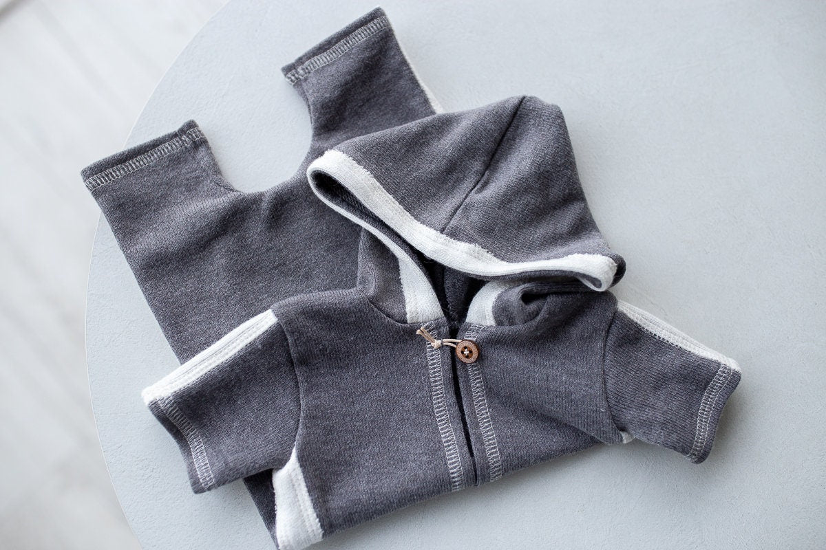 Newborn boy photo outfit,Newborn Outfit Photo Props,Romper with hood,Newborn Photography props,Newborn Photo Props,Newborn Outfit Boy, RTS!